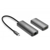 Przedłużacz/Extender USB-C - HDMI 30m po skrętce Cat.6 4K120Hz HDCP 2.3 (zestaw)