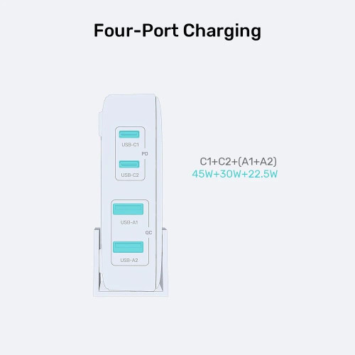 Sieciowa ładowarka GaN - Unitek P1229AWH01-EU | 100W 2x USB-C 2x USB-A-15338595