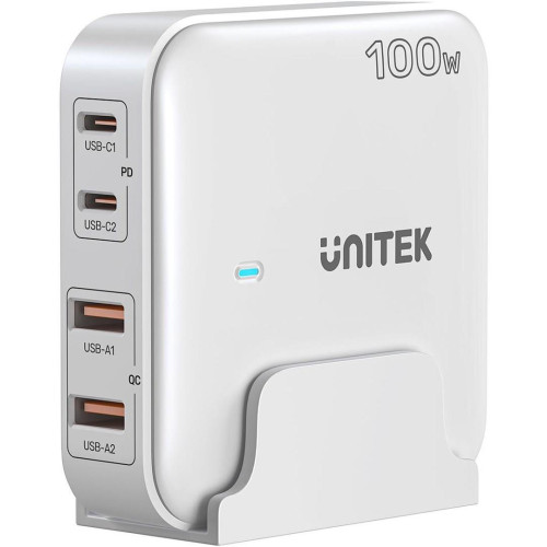 Sieciowa ładowarka GaN - Unitek P1229AWH01-EU | 100W 2x USB-C 2x USB-A-15338596