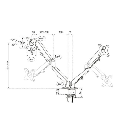 Uchwyt biurkowy DS70-700BL2 2LCD-15392564