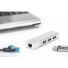 HUB 3-portowy USB 3.0 SuperSpeed z LANGigabit LAN adapter, aluminium-15450983