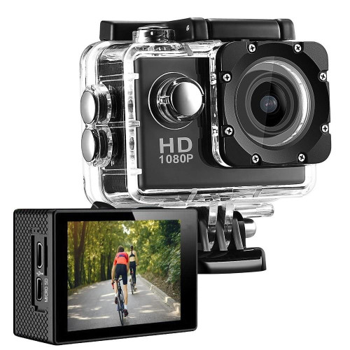 Extralink Kamera Action Camera A10 Czarna 1080P 30fps, IP68, wyświetlacz 2.0