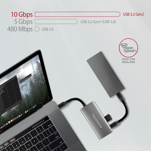 Axagon HMC-4G2 huby i koncentratory USB 3.2 Gen 2 (3.1 Gen 2) Type-C 10000 Mbit/s Szary-15418504