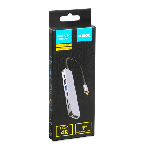 IBOX HUB USB IUH3SL4K SLIM USB3.2 HDMI 4K PD100W-15418535