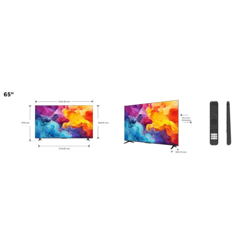 Telewizor TCL 65P655 LED 65'' 4K Ultra HD Google TV Dolby Audio DVB-T2 Czarny-15428264