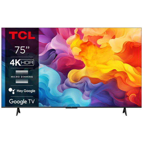 Telewizor TCL 75P655 LED 75" 4K Ultra HD Google TV Dolby Audio DVB-T2 Czarny