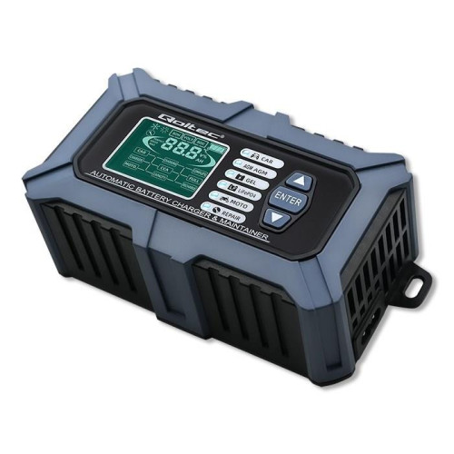 Qoltec Inteligentna mikroprocesorowa ładowarka z testerem baterii i funkcją naprawy 12V | 6A | LCD | Prostownik do aku