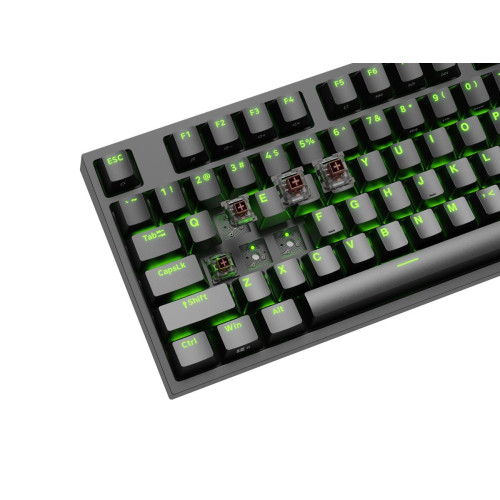 KLAWIATURA DLA GRACZY GENESIS THOR 404 TKL US PODŚWIETLENIE RGB MECHANICZNA CZARNA KAILH BOX BROWN-15438397