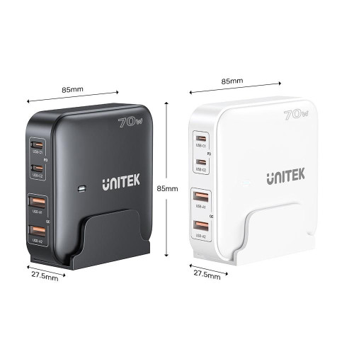 Sieciowa ładowarka GaN - Unitek P1229AWH01-EU | 100W 2x USB-C 2x USB-A-15475549