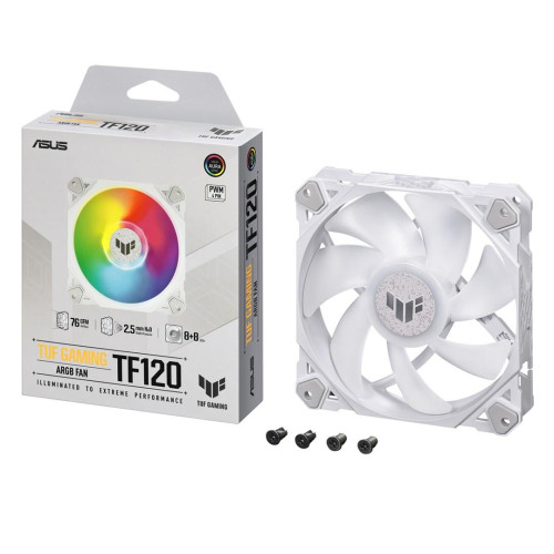 ASUS TUF GAMING TF120 ARGB WHITE EDITION Obudowa komputera Chłodnica powietrza 12 cm Biały 1 szt.-15540910