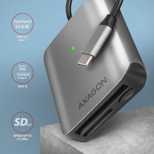 Axagon CRE-S3C czytnik kart USB 3.2 Gen 1 (3.1 Gen 1) Type-C Szary-15552347