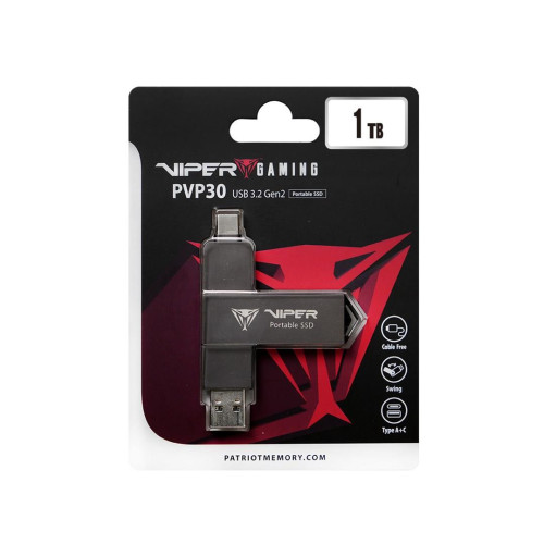 Dysk SSD Patriot PVP30 1TB 1000MB/s USB Duo A+C 3.2 Gen2 Alu-15661160