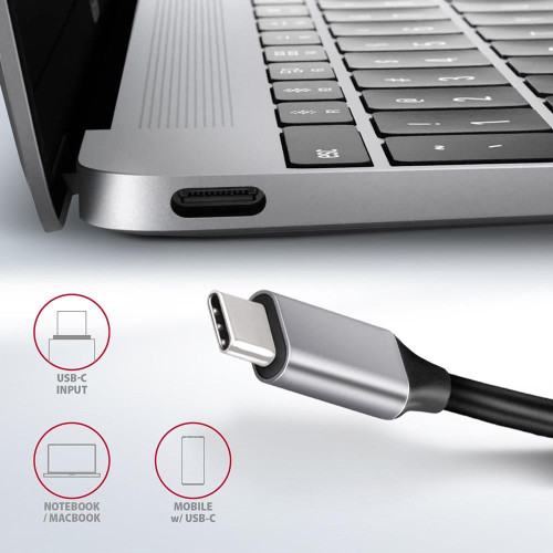 Axagon HMC-6GL stacja dokująca USB 3.2 Gen 1 (3.1 Gen 1) Type-C Czarny, Szary-15669380