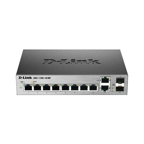 D-Link Metro Ethernet Switch DGS-1100-10/ME Managed L2, Desktop, 1 Gbps (RJ-45) ports quantity 8, Combo ports quantity 2, Power supply type Single