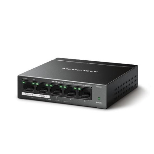 Mercusys MS105GP łącza sieciowe Gigabit Ethernet (10/100/1000) Obsługa PoE Czarny-15748312