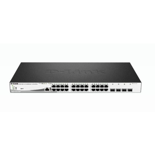 D-Link DGS-1210-28MP/E łącza sieciowe Zarządzany L2 Gigabit Ethernet (10/100/1000) Obsługa PoE 1U Czarny, Szary