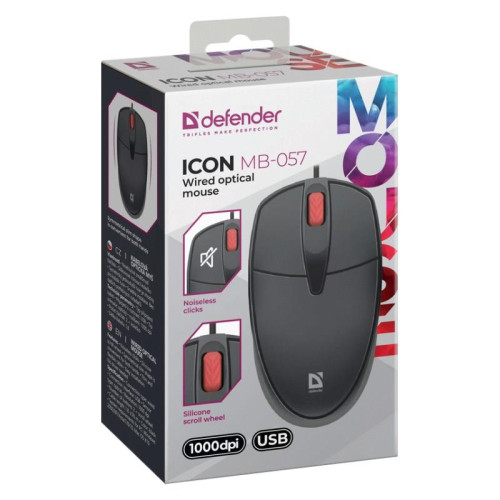 DEFENDER MYSZ ICON MB-057 CZARNA OPTICAL 1000dpi 3P-15763489