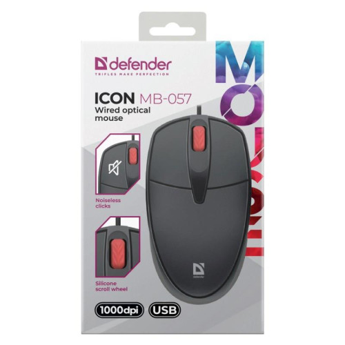 DEFENDER MYSZ ICON MB-057 CZARNA OPTICAL 1000dpi 3P-15763490