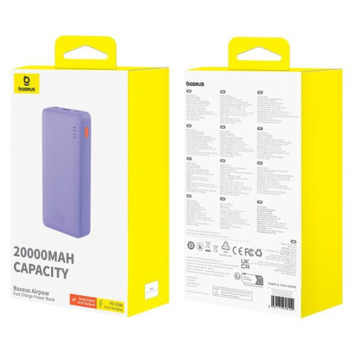 BASEUS POWERBANK AIRPOW 20000MAH 20W (FIOLETOWY)-15796342