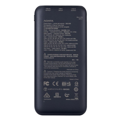 ADATA C100 Litowo-polimerowy (LiPo) 10000 mAh Czarny-15796373