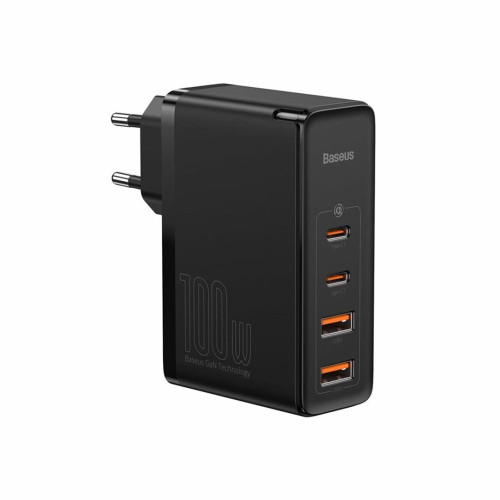 BASEUS ŁADOWARKA SIECIOWA 2X USB+2X USB-C (CZARNA)