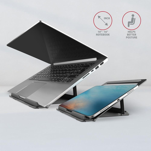 Axagon STND-L stojak na laptop Podstawka na notebooka Szary 40,6 cm (16