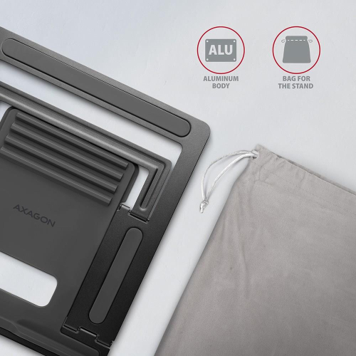 Axagon STND-L stojak na laptop Podstawka na notebooka Szary 40,6 cm (16