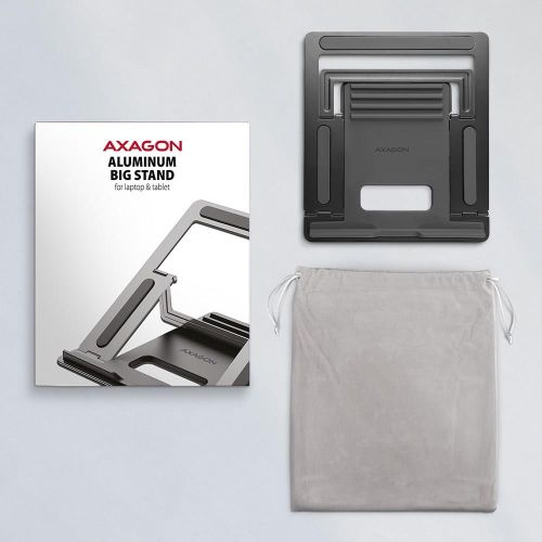 Axagon STND-L stojak na laptop Podstawka na notebooka Szary 40,6 cm (16