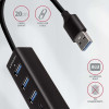 AXAGON HMA-CR3A Koncentrator wieloportowy, USB 3.0 Type-A, 3x USB-A, SD, microSD-15862973