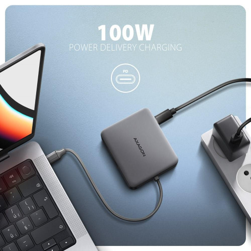 Axagon N HMC-5HL USB 5Gbps hub 2x USB-A HDMI 4k/60Hz RJ-45 GLAN PD 100W kabel USB-C Przewodowa USB 3.2 Gen 1 (3.1 Gen 1)