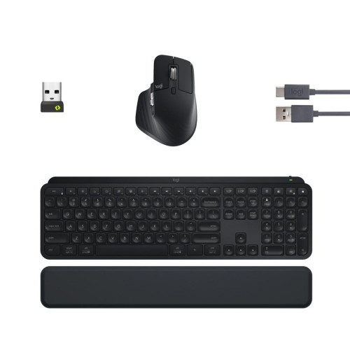 Logitech MX Keys S Combo klawiatura Dołączona myszka Biuro RF Wireless + Bluetooth QWERTY Amerykański międzynarodowy