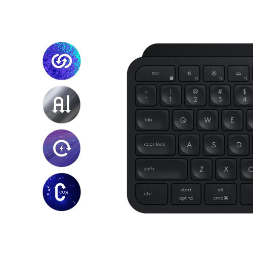 Logitech MX Keys S Combo klawiatura Dołączona myszka Biuro RF Wireless + Bluetooth QWERTY Amerykański międzynarodowy