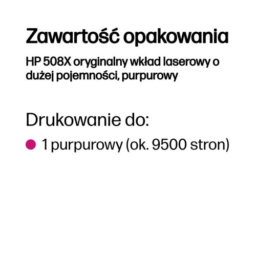 HP 508X oryginalny wkład laserowy o dużej pojemności, purpurowy-15820685
