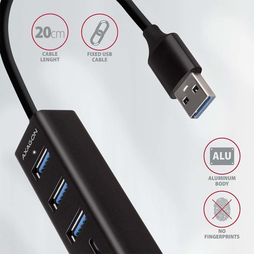 AXAGON HMA-CR3A Koncentrator wieloportowy, USB 3.0 Type-A, 3x USB-A, SD, microSD-15862973