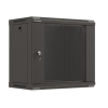 Szafa instalacyjna rack wisząca 19" 540x350 czarna drzwi przeszklone ( flat pack)