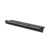 Patch panel 24 porty 1U 19 cali kat.6 UTP z organizerem kablowym, czarny