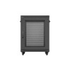 Szafa instalacyjna rack stojąca 19 cali 15U 600x600 drzwi perforowane czarna (Flat pack)-15936753