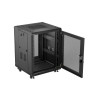 Szafa instalacyjna rack stojąca 19 cali 15U 600x600 drzwi perforowane czarna (Flat pack)-15936756