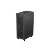 Szafa instalacyjna rack stojąca 19 cali 32U 600x1000 drzwi perforowane LCD czarna (Flat pack)