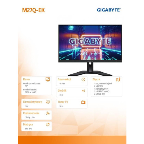 Monitor 27 cali M27Q 2 GAMING 0,5ms/1MLN:1/WQHD/HDMI-15924043