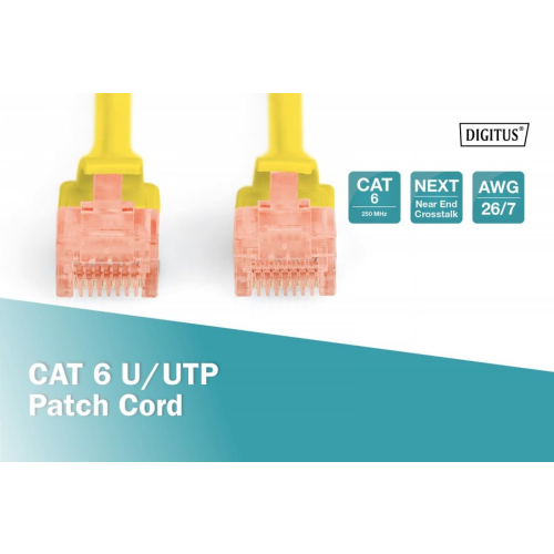 Patch cord U/UTP kat.6 PVC 5m Żółty-15925119