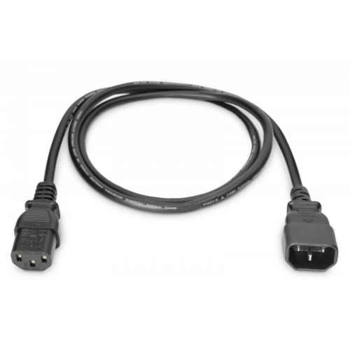 Kabel przedłużający zasilający Typ IEC C14/IEC C13 M/Ż czarny 5m