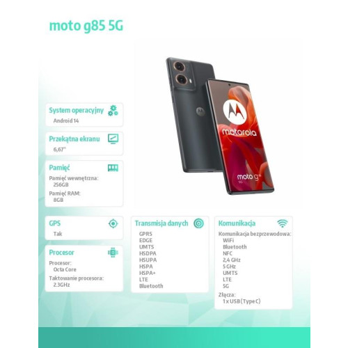 Smartfon moto g85 5G 8/256GB B2B Gadet grey-15927147