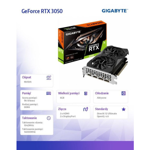 Karta graficzna GeForce RTX 3050 WINDFORCE OC V2 6GB GDDR6 96bit 2DP/2HDMI-15927182