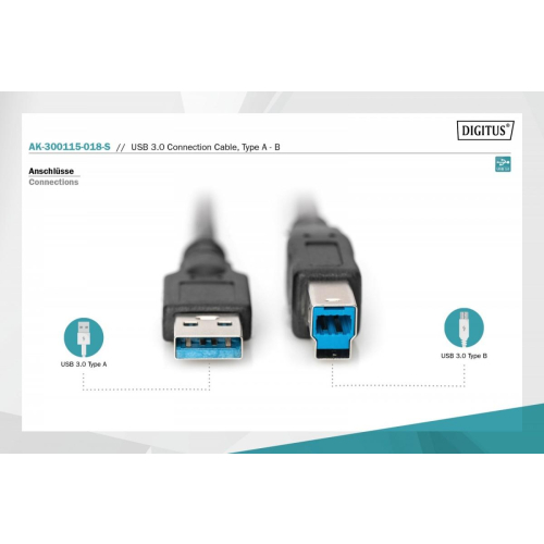 Kabel połączeniowy USB 3.0 typ USB A/USB B M/M, 1.8m, czarny-15927983