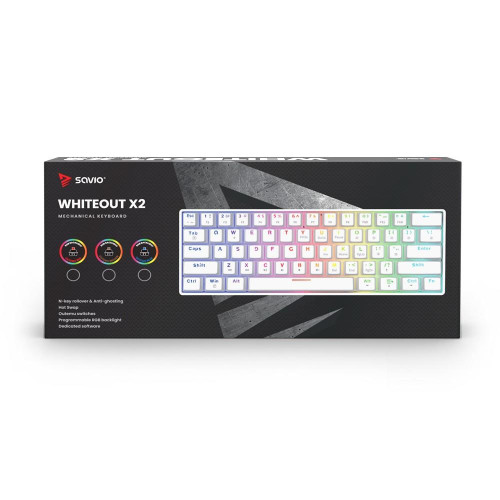 Klawiatura mechaniczna WHITEOUT X2 OUTEMU Peach Silent, Hot Swap-15929039