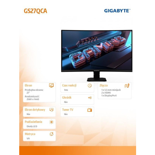 Monitor 27 cali GS27QCA 1ms/5000:1/QHD/2xHDMI/DP-15929319