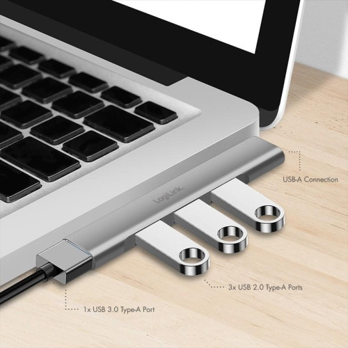 Smukły HUB USB-A do 1x USB-A 3.0 3xUSB-A 2.0-15930140