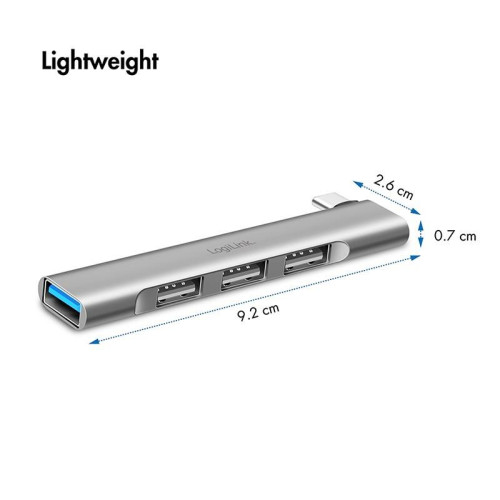 Smukły HUB USB-C do 1x USB-A 3.0 3xUSB-A 2.0-15930151
