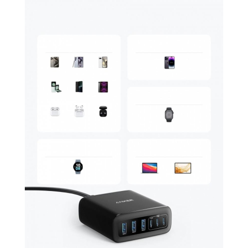 Ładowarka GaN 112W 3xUSB-A 3xUSB-C czarna-15933172